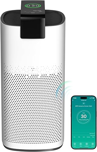 Miniatura 11 de Purificadores de aire para el hogar, habitación grande de hasta 3600 pies cuadrados con sensor láser de aire PM 2.5, filtro HEPA 4 en 1 para