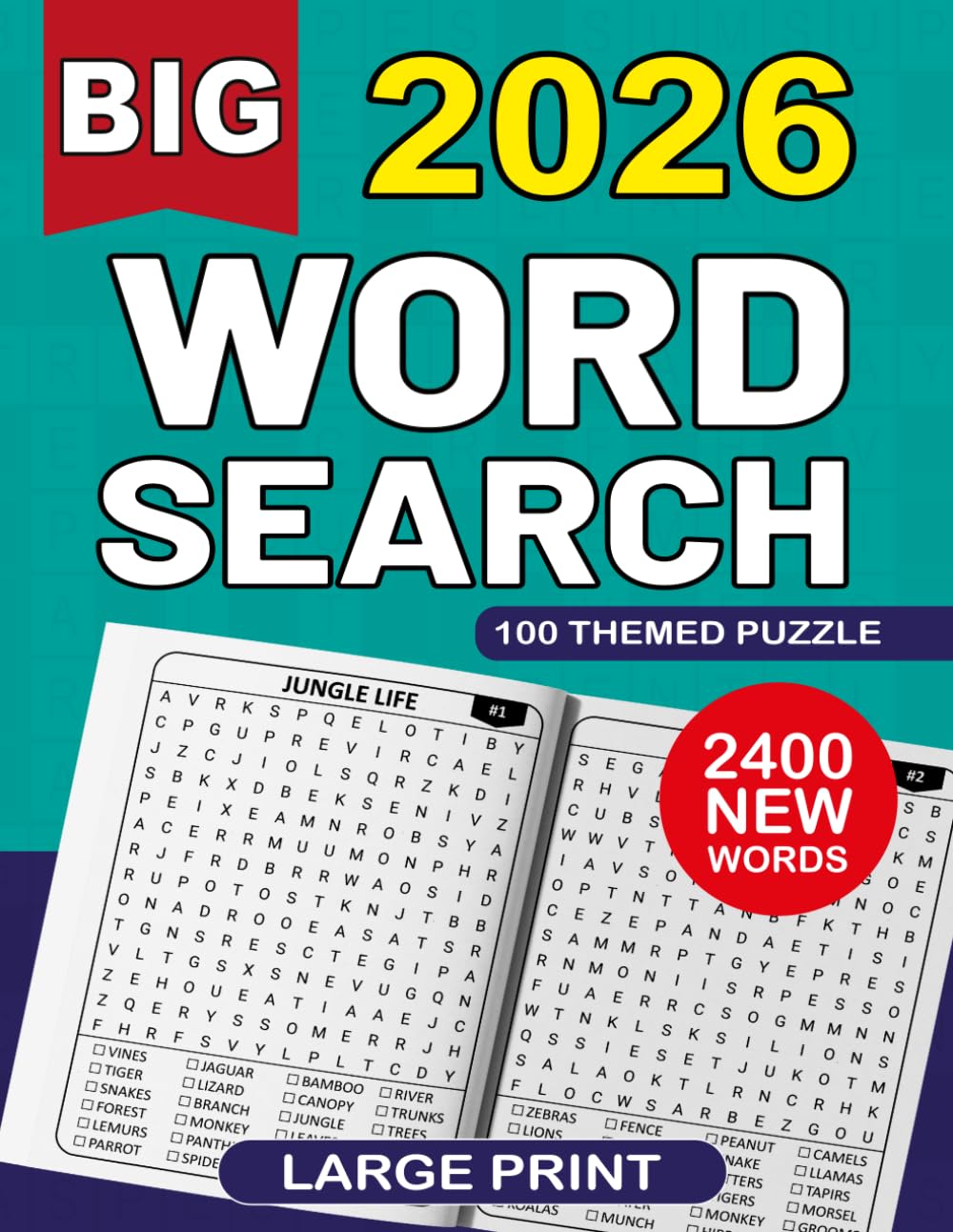 2026 Big Word Search: 100 Themed Puzzles Large Print with Solutions for Adults & Seniors