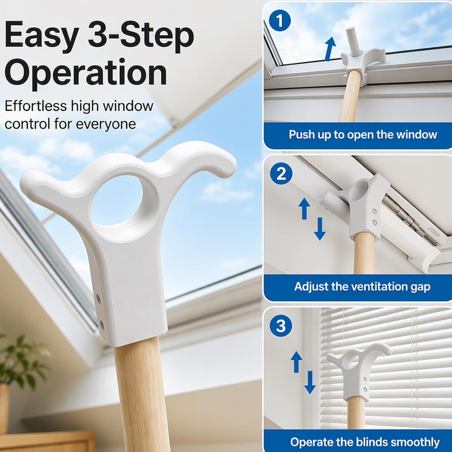 3 D Printed Skylight Opener Hook Head – Fits Broom Handle