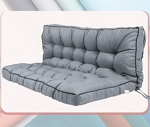 Miniatura 56 de Cojín para columpio de 2-3 plazas, cojines para exteriores con respaldo grueso de 4 pulgadas, almohadilla antidecoloración impermeable para jardín,