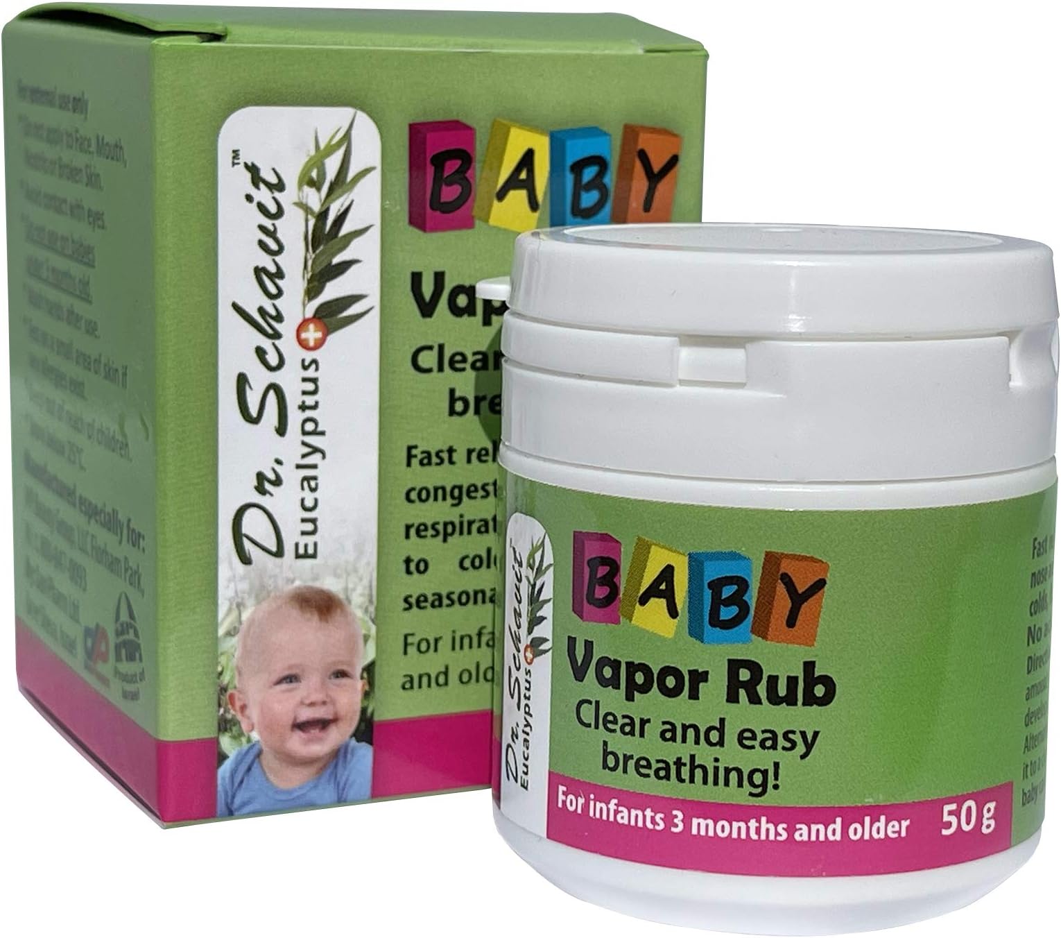 Baby Soothing Chest Rub. Vapor Rub โ Nasal Congestion Balm for Infant, Baby, Toddler โ Natural Healing Nose Congestion Relief, Colds, Flu โ Herbal Eucalyptus, Menthol, Thyme (1.7oz)