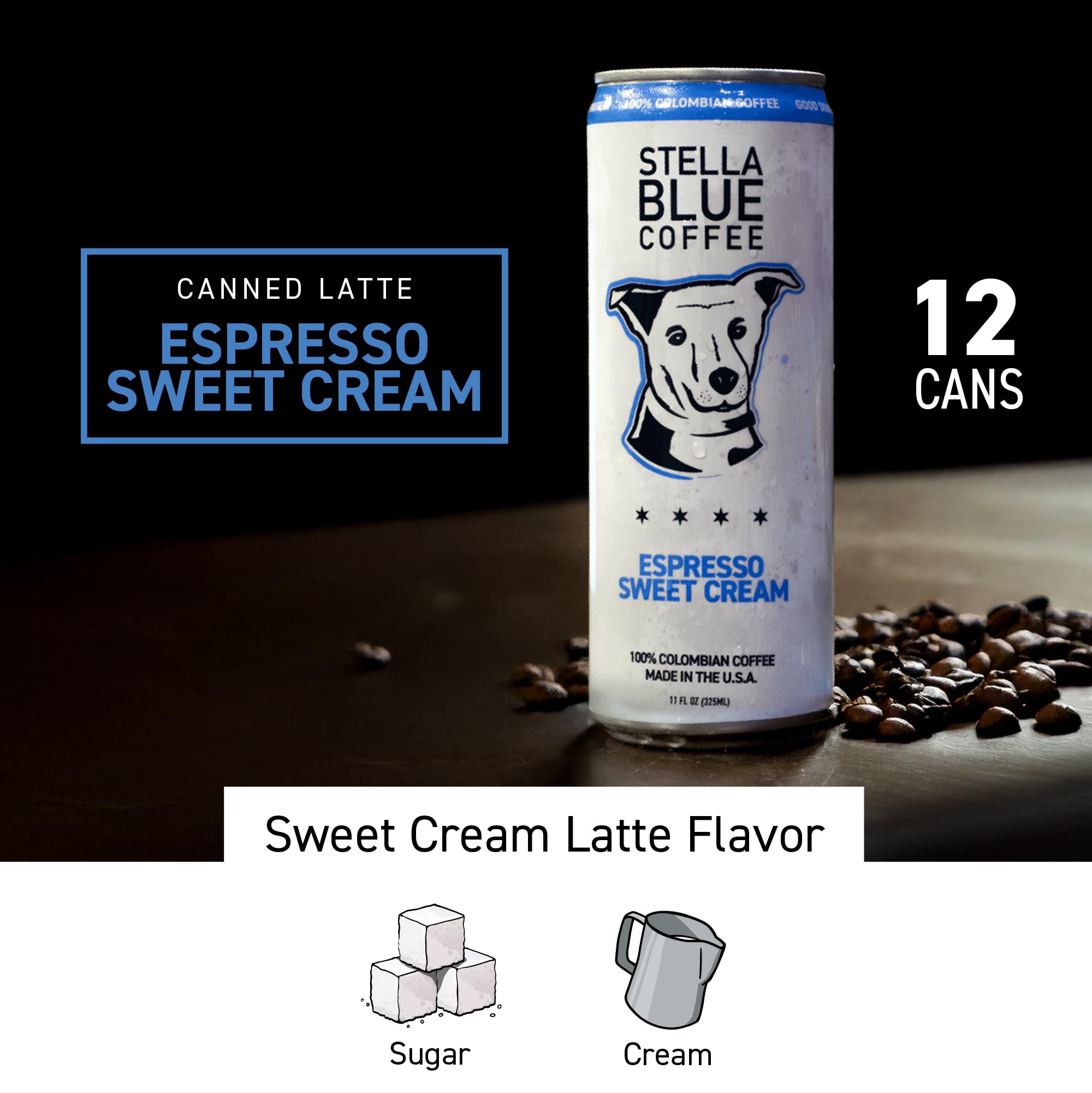 Amazon.com: Stella Blue Espresso Sweet Cream Latte Cans, Ready-to