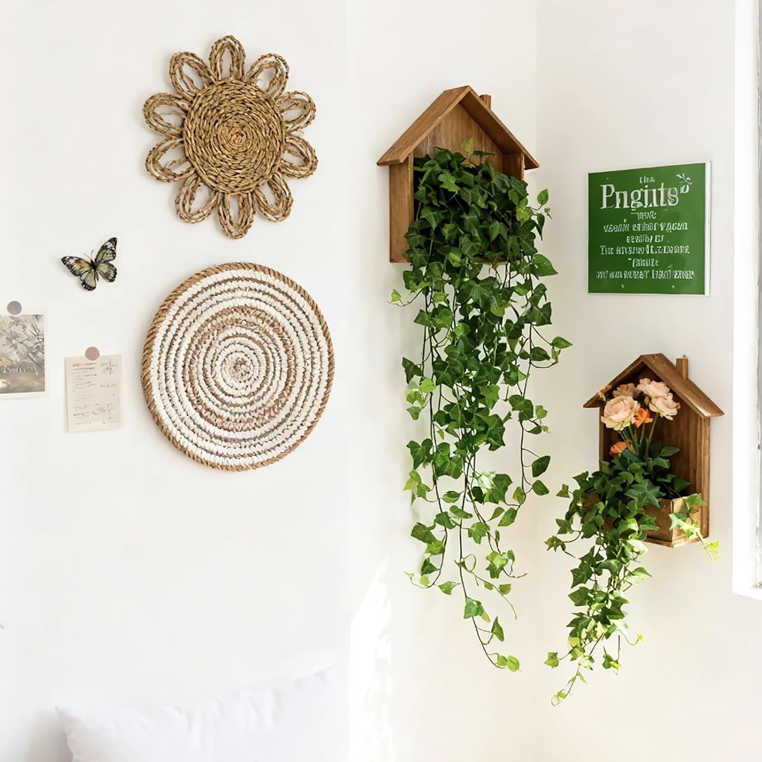 Fake Hanging Plants Vines for Room Decor, 2pcs, Faux Vines Hanging Plant Greenery for Wall Home Living Room Indoor Outdoor Decor (No Baskets) - Image 8