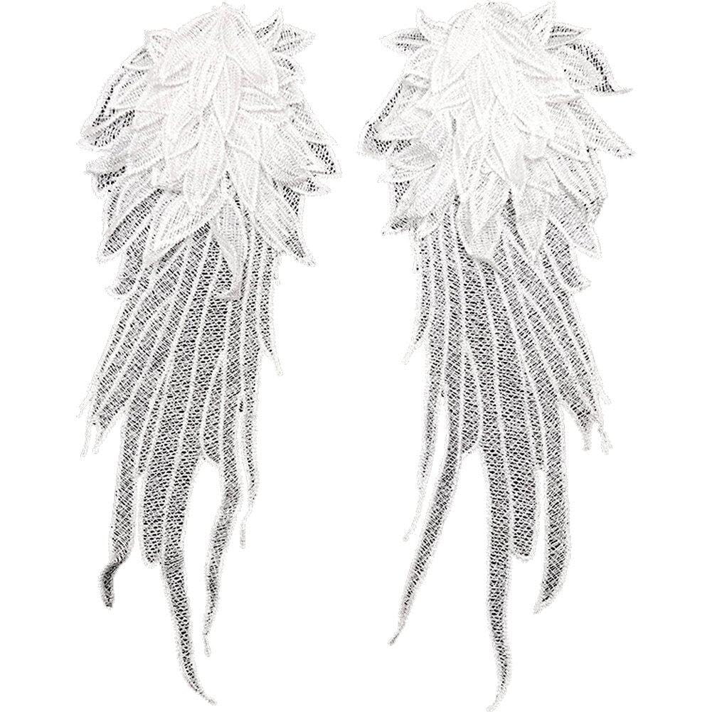 Appliques Ali Di Angelo In Pizzo Ricamato - 31x11 Cm O 39x15 Cm, Per Abiti Da Sposa O Serata - Foto 8