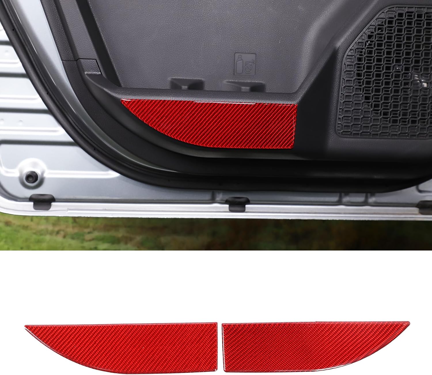 Daeiclru Car Door Anti Kick Panel Trim Cover Compatible with Toyota Tacoma 2024 2025, Rear Inner Door Anti Kick Decorative Panel Protection Accessories, 2PCS (Glossy Black)