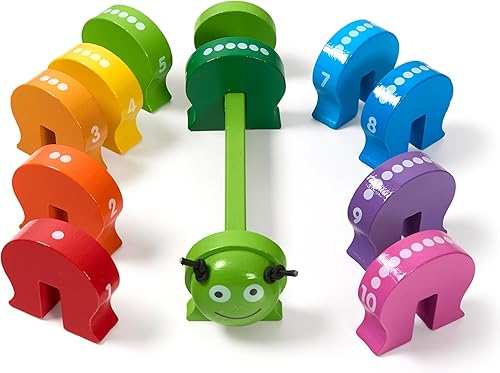Miniatura 4 de Melissa & Doug Contando Caterpillar - Juguete clásico de madera con 10 segmentos numerados coloridos