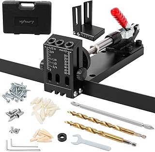 Sponsored Ad - Pocket Hole Jig Kit, Upgraded All Aluminum Alloy Pocket Screw Jig, Professional All-in-One Joint Angle Too...