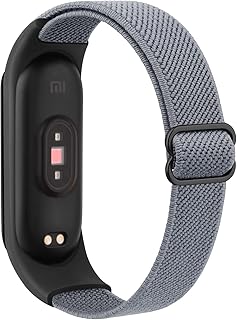 Dl3 Mobilak Nylon Solo Loop Stretchy Strap for Xiaomi Mi Band 7/Mi Band 6/Mi Band 5/Mi Band 4/Mi Band 3, Adjustable Elastic Sport Band for Mi Band 7 6 5 4 3, Strap Smart Watch Accessories