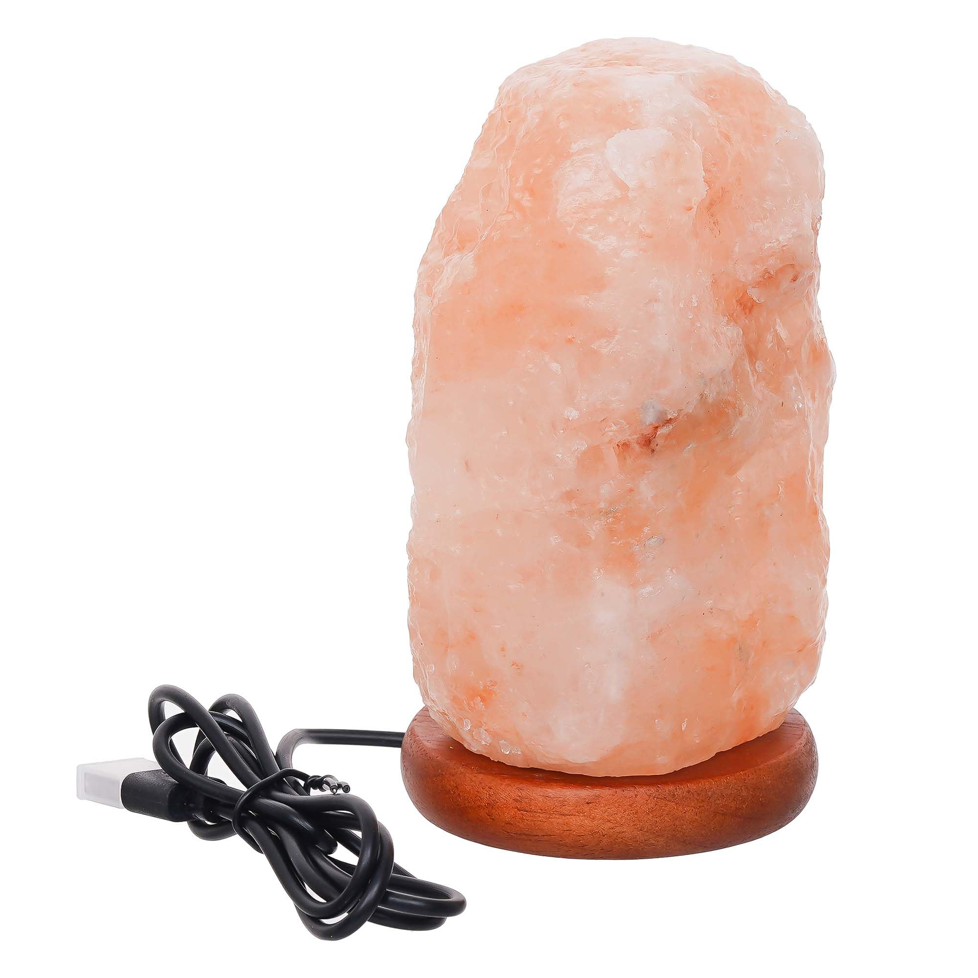 eCraftIndia Decorative Himalayan Rock Salt Lamp with Wooden Base - Table Lamp for Positive Energy, Healing, Vastu & Home Decoration - Gift for Diwali, Christmas, Birthdays, Housewarming, New Year 3