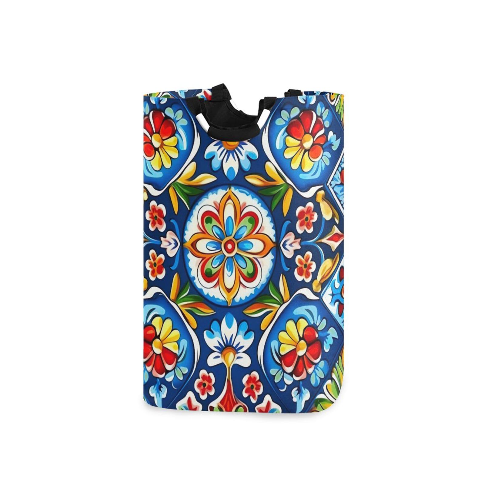 Jihqo Laundry Hamper Basket St Patrick's Clover Pattern Collapsible Nursery Storage Bin Waterproof Clothing Baskets for Home Bedroom Bathroom Washing Room