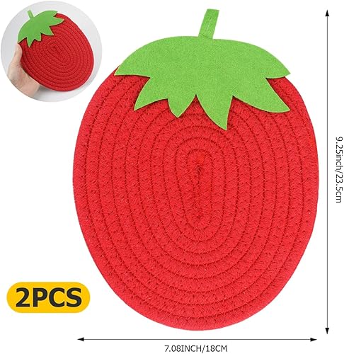 Miniatura 2 de 2 manteles individuales resistentes al calor con forma de madera de hilo de algodón para cocina, salvamanteles de tela resistente a la cocina para