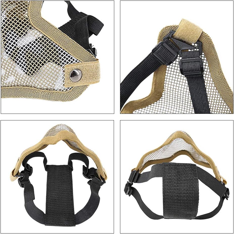 MGFLASHFORCE Airsoft Mask and Goggles, Steel Mesh Mask
