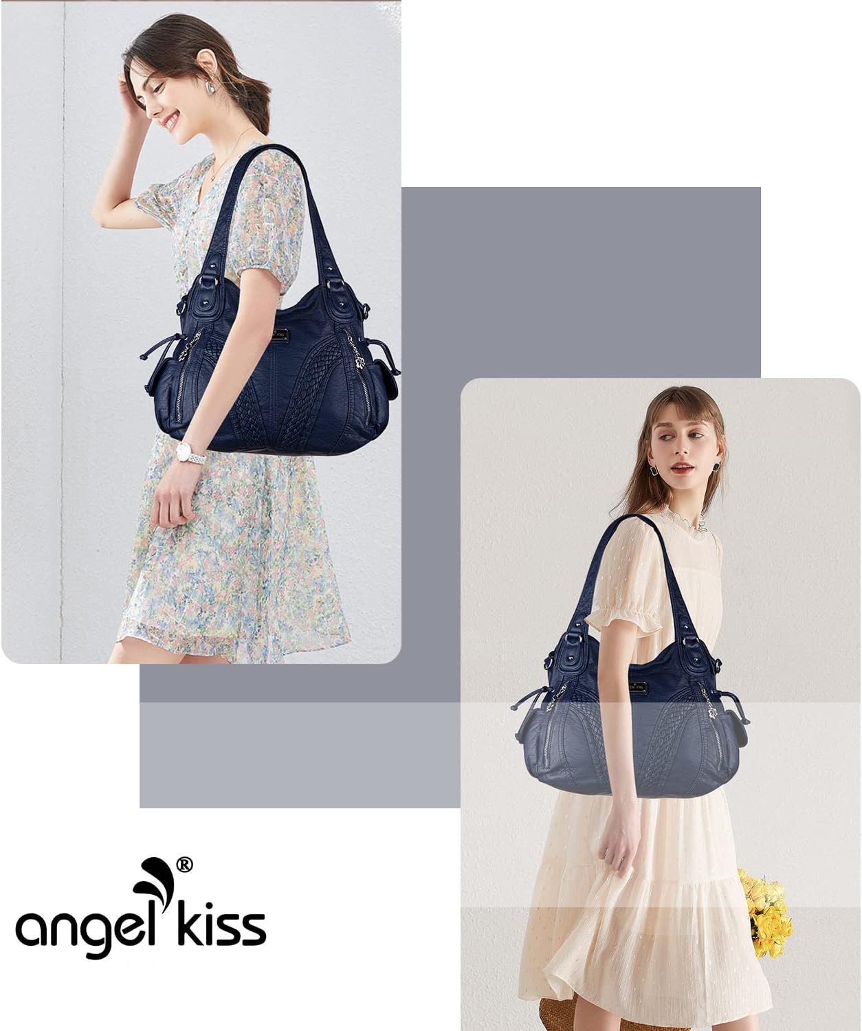 Purses and Handbags Women Fashion Tote Bag Shoulder Bags Top Handle Satchel Purses Washed Synthetic Leather Handbag - Image 7