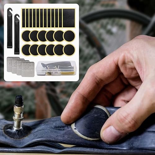 Miniatura 7 de Juego de 30 herramientas de reparación de bicicletas sin pegamento, parche de película de reparación de neumáticos de bicicleta de montaña (12