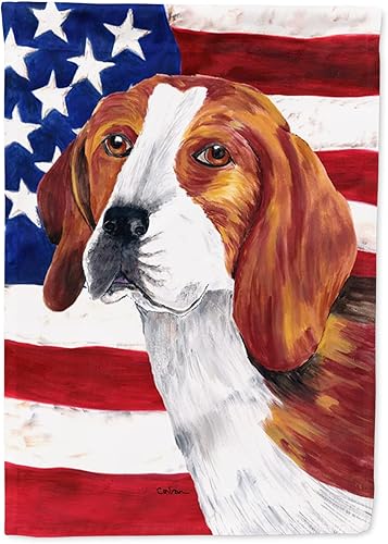 Miniatura 68 de Caroline's Treasures SS4017GF Bandera de Estados Unidos con Bulldog Inglés para jardín, bandera decorativa para patio exterior, patio, parterres,