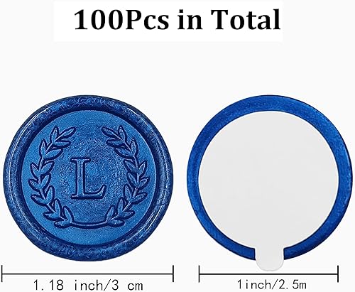 Miniatura 2 de 100 calcomanías adhesivas de sello de cera con letra L, hechas a mano, sin necesidad de sellar, rasgar y usar calcomanías de cera para invitaciones