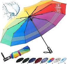 inaWarm Regenschirm Sturmfest Automatik, Regenschirm Herren Damen Windfest mit 210 Teflon-Beschichtung 10 Fiberglasrippen und 107cm Breiter, Taschenschirm Kompakt Robuster Faltbarer Groß Umbrella