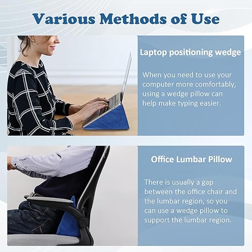 Miniatura 3 de Almohada de cuña pequeña, almohada de cuña para úlceras de cama, almohada de posicionamiento, cuña de posicionamiento, mini almohada para portátil y