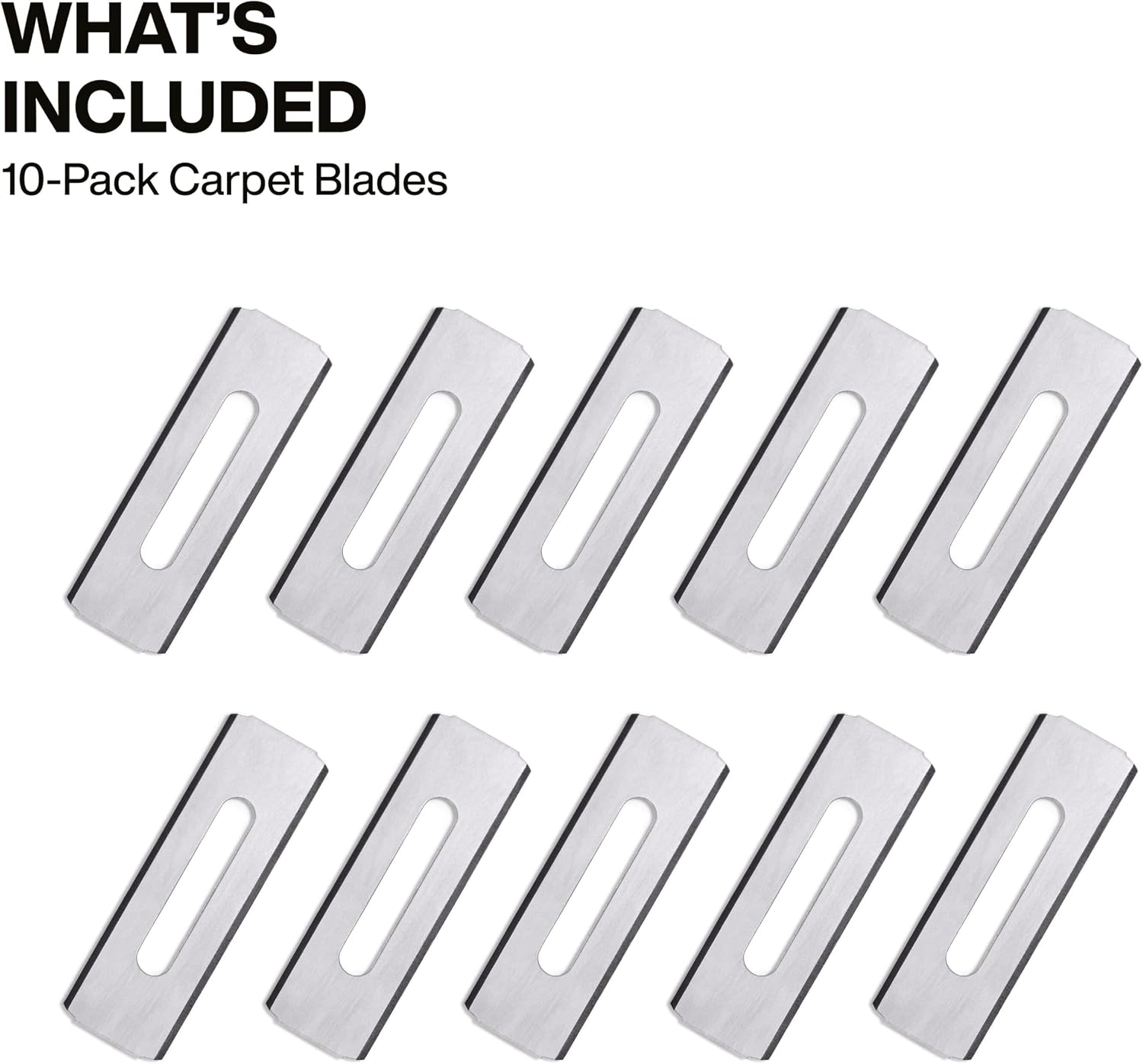 Klein Tools 44128 Carpet Utility Blades 10-Pack, Round Corner Knife, Heavy-Duty Utility Knife Replacement Blades, Carpet Cutter Tool for Flooring and Rug Cutting