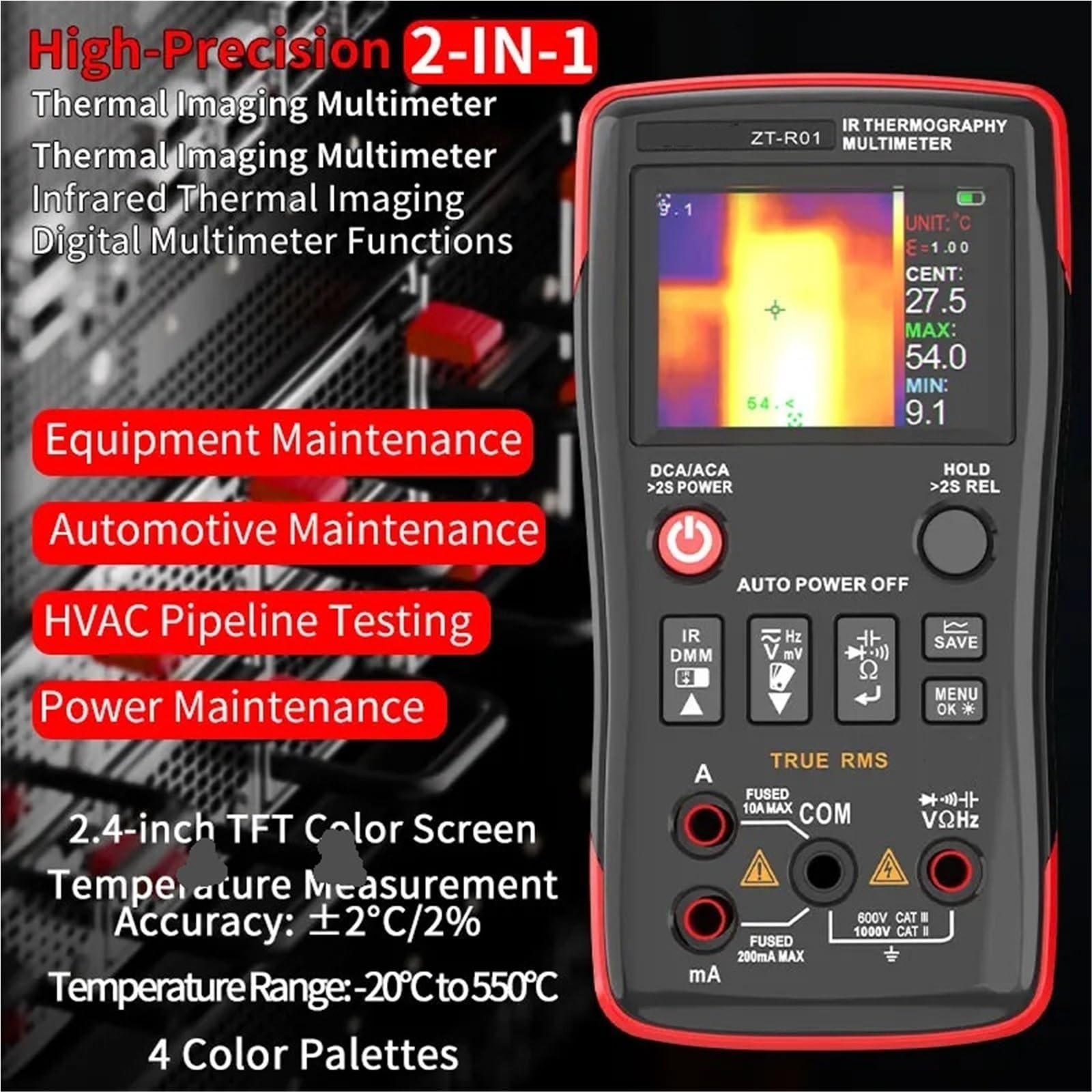 Amazon | オシロスコープマルチメータ、 ZT-R01 ポータブル HD 赤外線