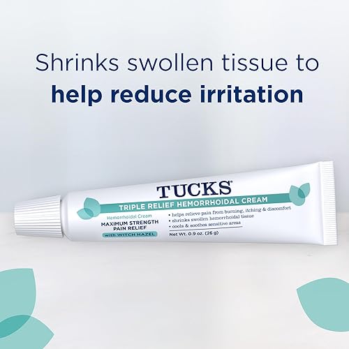 Miniatura 3 de Tucks Crema hemorroidal de triple alivio, alivio del dolor de máxima fuerza de ardor, picazón y molestias, con hamamelis, tratamiento, marca
