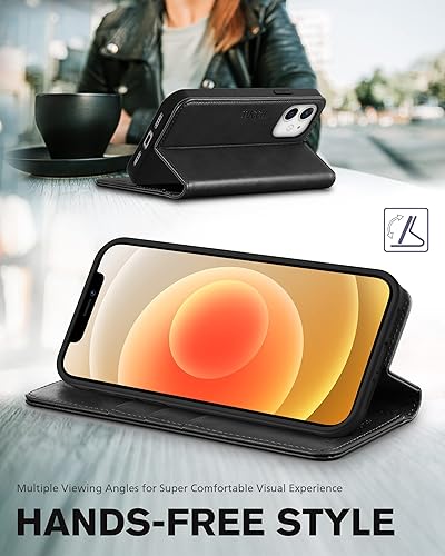 Miniatura 4 de TUCCH Funda para iPhone 12iPhone 12 Pro 5G, cartera de piel sintética con función atril, ranura para tarjetas, funda protectora interior de TPU,