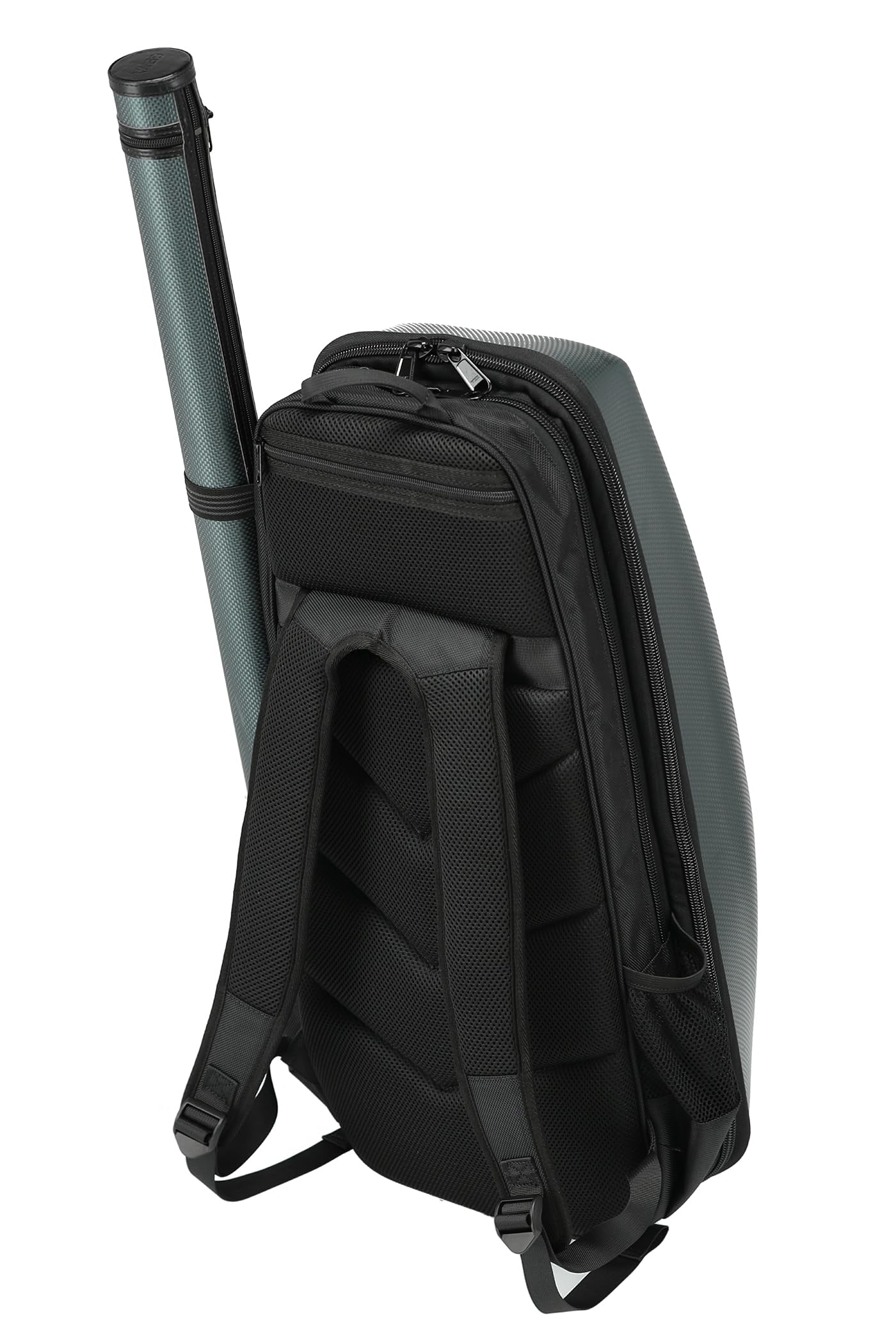 GEWA Space Bag Grün mit Bogenetui - Violinkoffer/Rucksack für 4/4-3/4 Violinen - Polycarbonat Außendeckel - Ergonomische Rückseite - Zubehörfächer