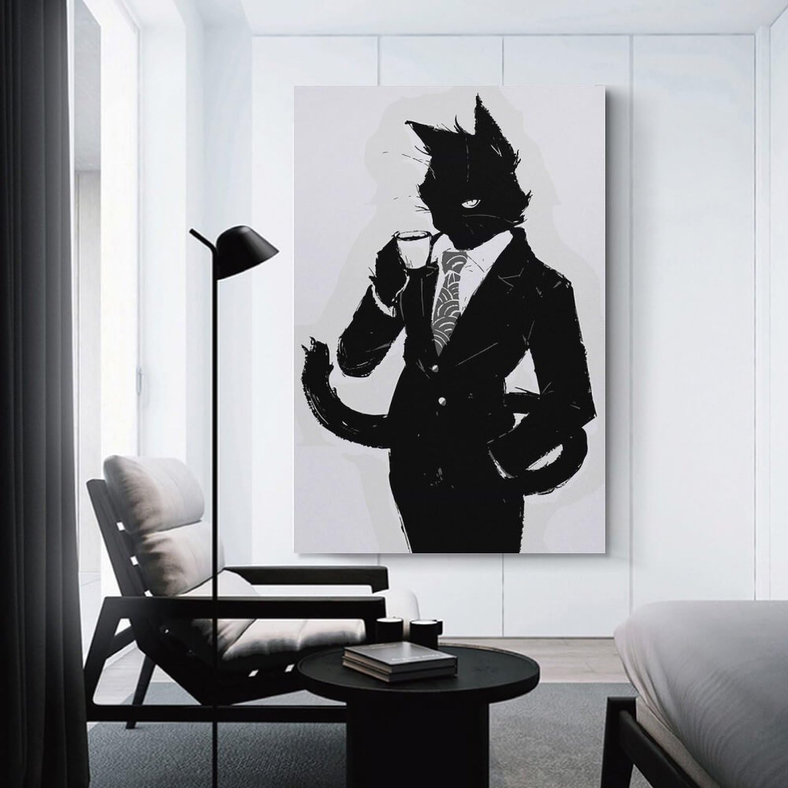Junmoney More Espresso Less Depresso Canvas Art Print 24x36inch(60x90cm), for Entrance Spaces, Stair Walls Or Halls, Wall Decor to Refresh Empty Corners