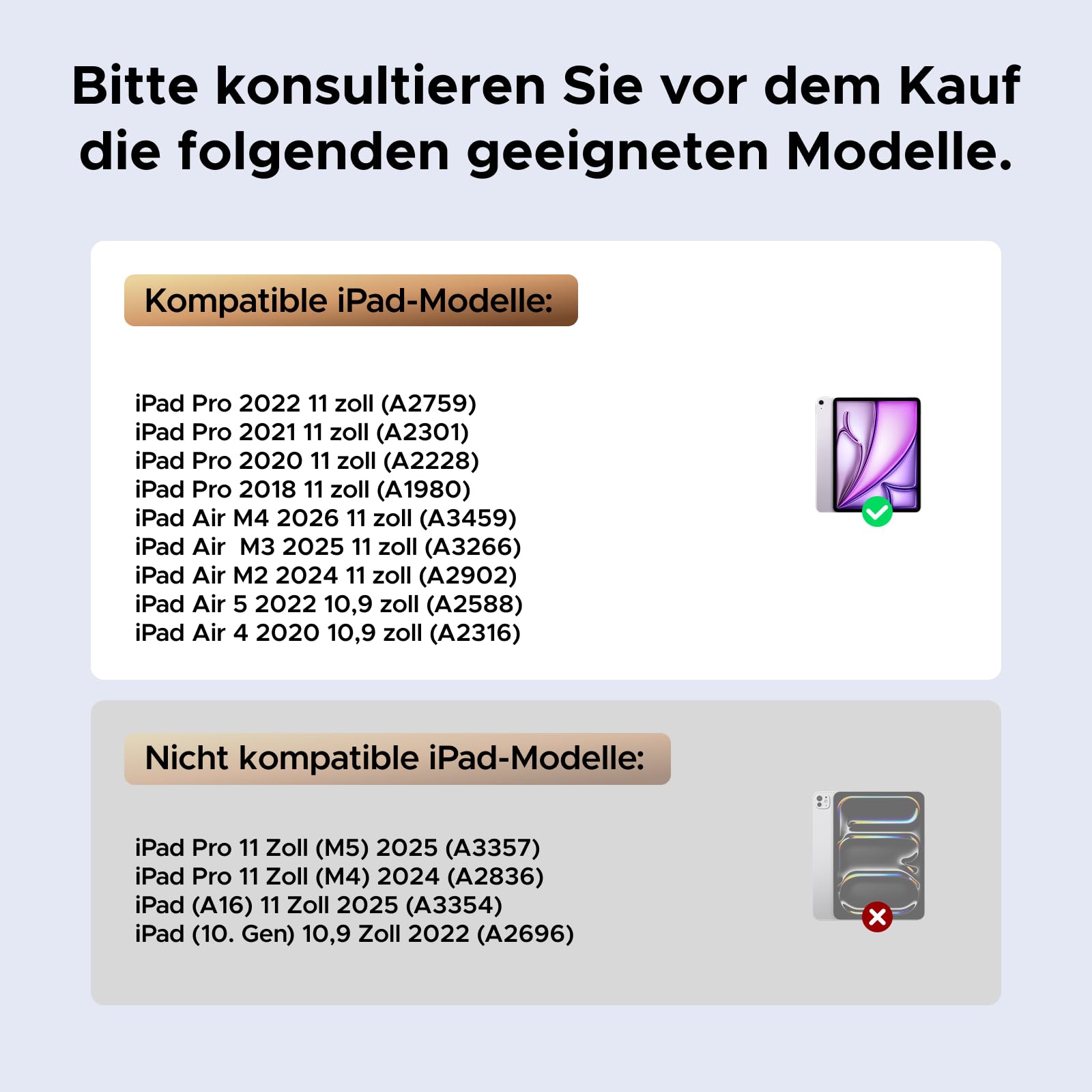 UGREEN iPad Hülle mit Tastatur, Keyboard mit Touchpad, Hintergrundbeleuchtung, Scherenstruktur, Abnehmbar, Kompatibel mit iPad Air M4/M3/M2/M1 11", iPad Air 4 10.9", iPad Pro 2022/2020/2018 11"