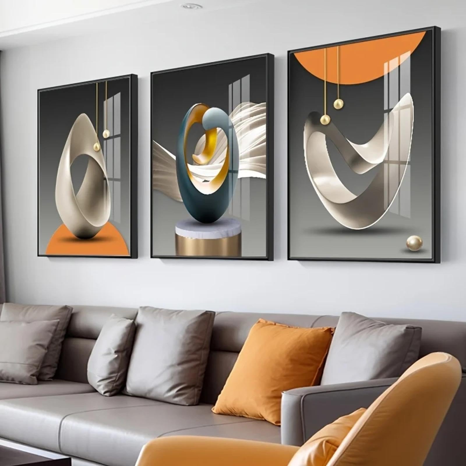 Impression sur toile déco murale moderne XINBAO affiche géométrique 60x80 cm - 8