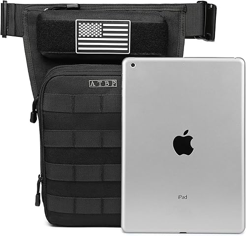 Miniatura 3 de ATBP Bolso táctico de la pierna de la gota para los hombres, bolsa militar del muslo bolsa riñonera con funda universal, Verde militar, Militar