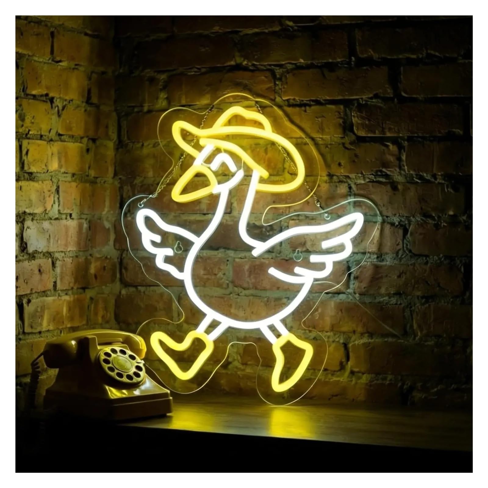 LEMST Signs Lamp Cowboy Duck Neon Sign USB Powered LED Light for Kids Room Bar Salon Coffee Stores Club Gaming Bedroom Decoration 38X29.6cm/14.96×11.65in