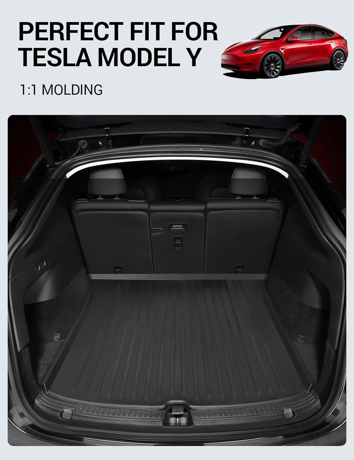BASENOR Cargo Liner installed in Tesla Model Y trunk