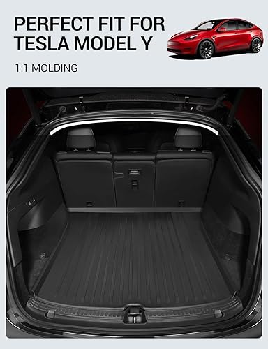 Miniatura 2 de BASENOR Tapete de carga para maletero trasero para todo tipo de clima, antideslizante, impermeable, 2020, 2021, 2022, 2023, 2024