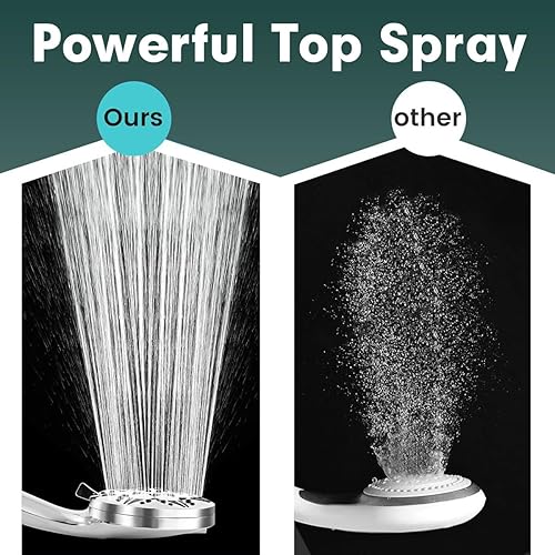 Miniatura 5 de Cabezal de ducha de mano filtrado negro mate - 10 modos de pulverización con lluvia y masaje, filtro integrado, boquillas antiobstrucciones,