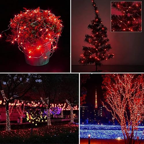 Miniatura 5 de Beewin Guirnalda de luces solares para exteriores, paquete de 2 luces solares de cobre de 33 pies, 100 l, 8 modos de luces centelleantes para