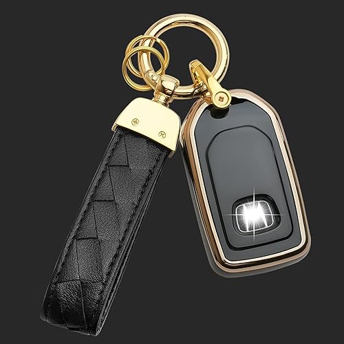 Miniatura 7 de Bqepe Funda para llavero Honda, compatible con llave remota inteligente, Honda Accord Civic CRV Pilot Odyssey Passport, funda inteligente (negro)