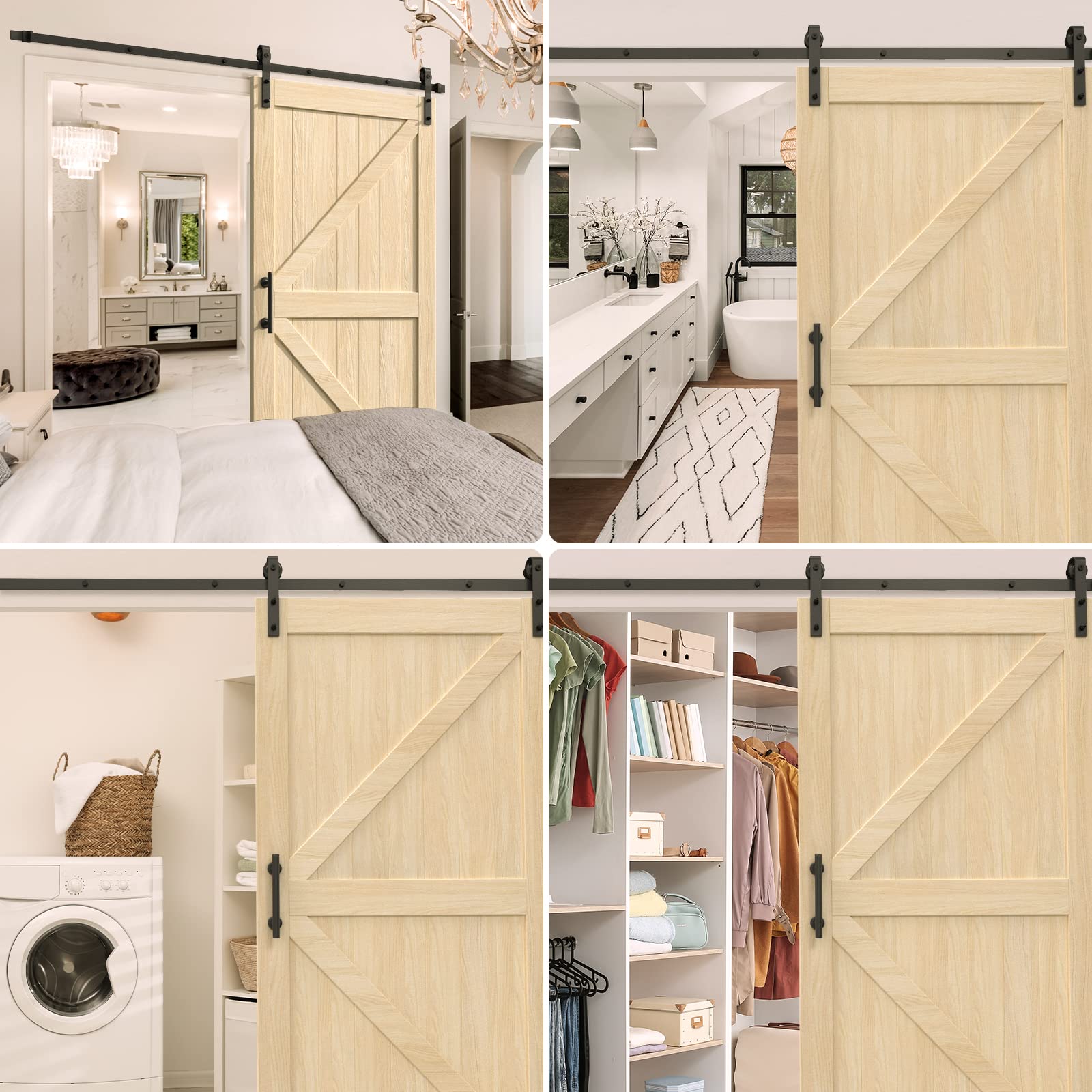 ROOMTEC 36in x 84in Sliding Barn Doors with Hardware Kit Included, DIY