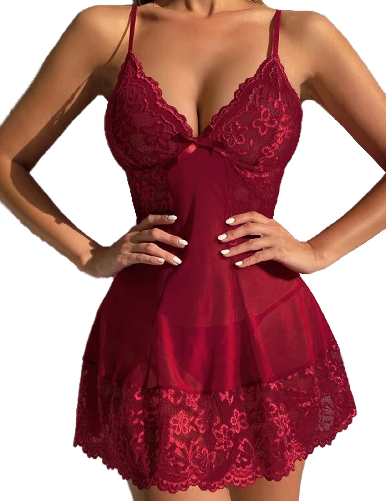 AvidloveSexy Lingerie for Women Kinky Babydoll Lingerie Mesh Sleepwear Lace Chemise