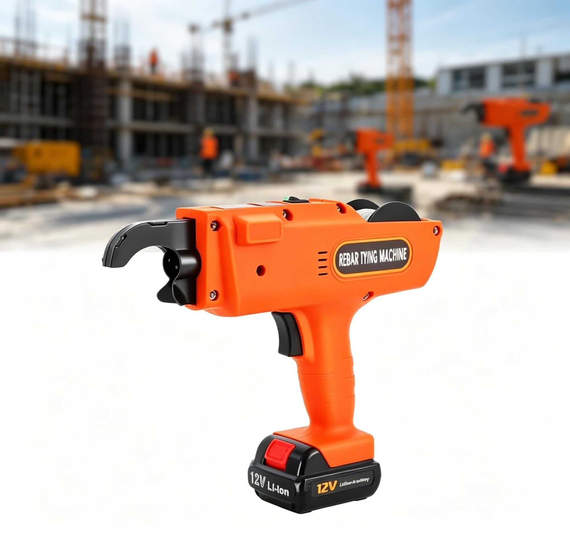 Sysxlt One Color Automatic Rebar Tie Gun, Portable Electric Rebar Tier Tying Machine With Lithium Batteries, Quick Wire Twister Tool For Steel & Aluminum Rods