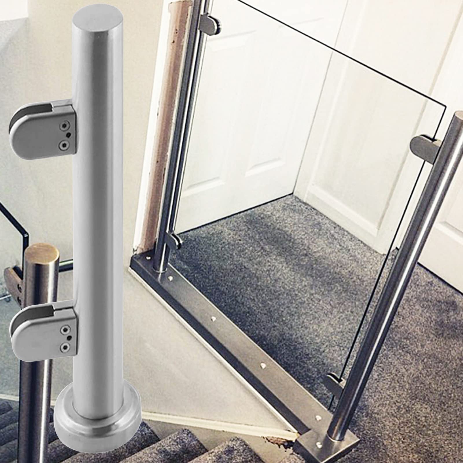 Système de serrage de garde-corps en verre pour escalier fixation sol panneau 8mm 10mm 12mm