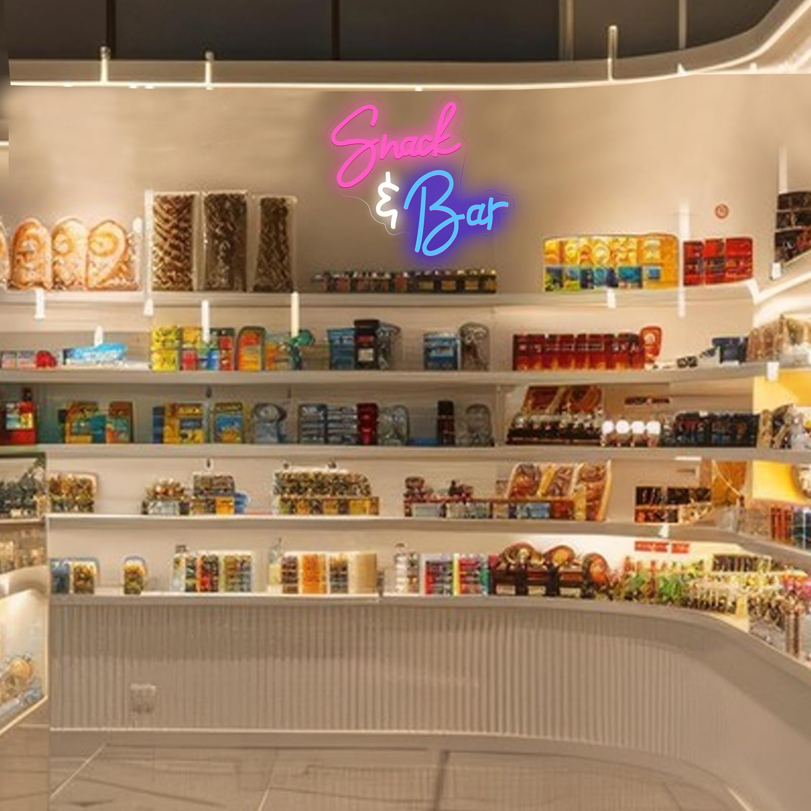 Insegna al neon per snack, insegna per bar snack, decorazione da parete