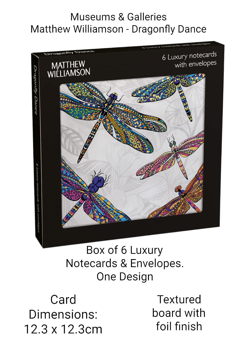 Museums & Galleries 6 Luxury Boxed Notecards with Envelopes (Matthew Williamson Dragonfly Dance) EFE033, Multicoloured, small - Image 2