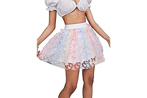 Butterfly Meadow: Embroidered Mesh Skirt