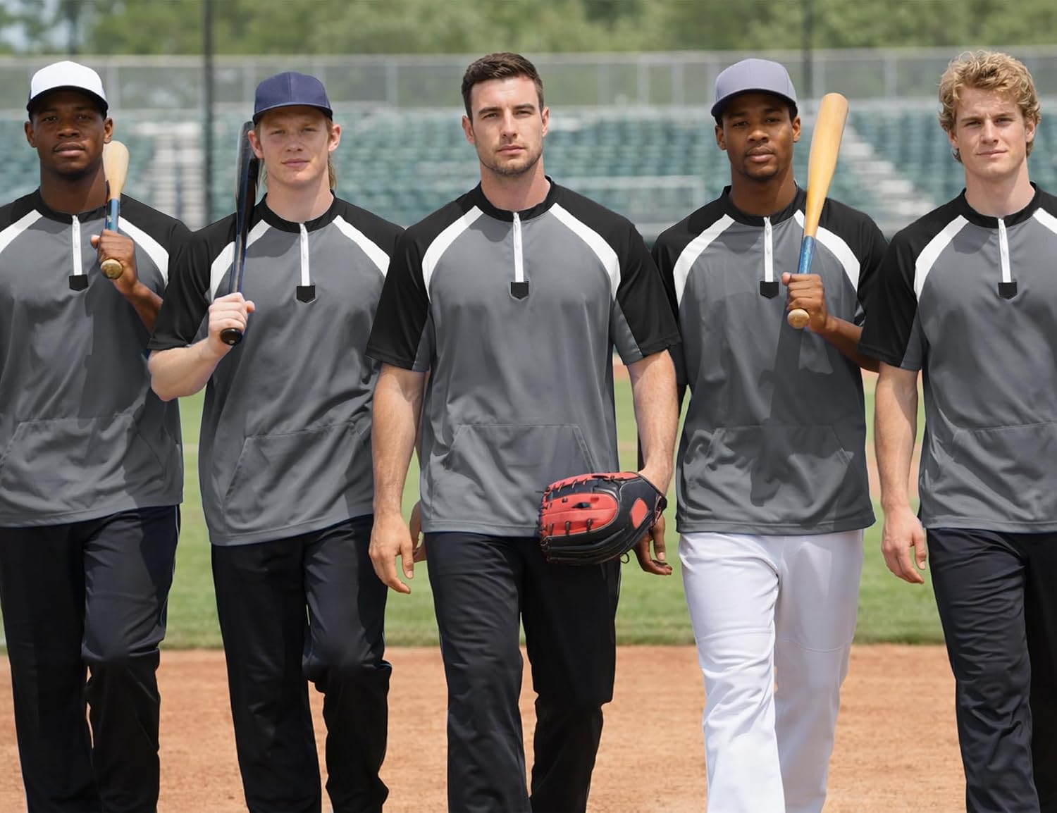 Men’s Baseball Cage Jacket Short Sleeve Windproof & Water-Resistant Baseball Pullover for Batting Practice Coaches Jacket Grey