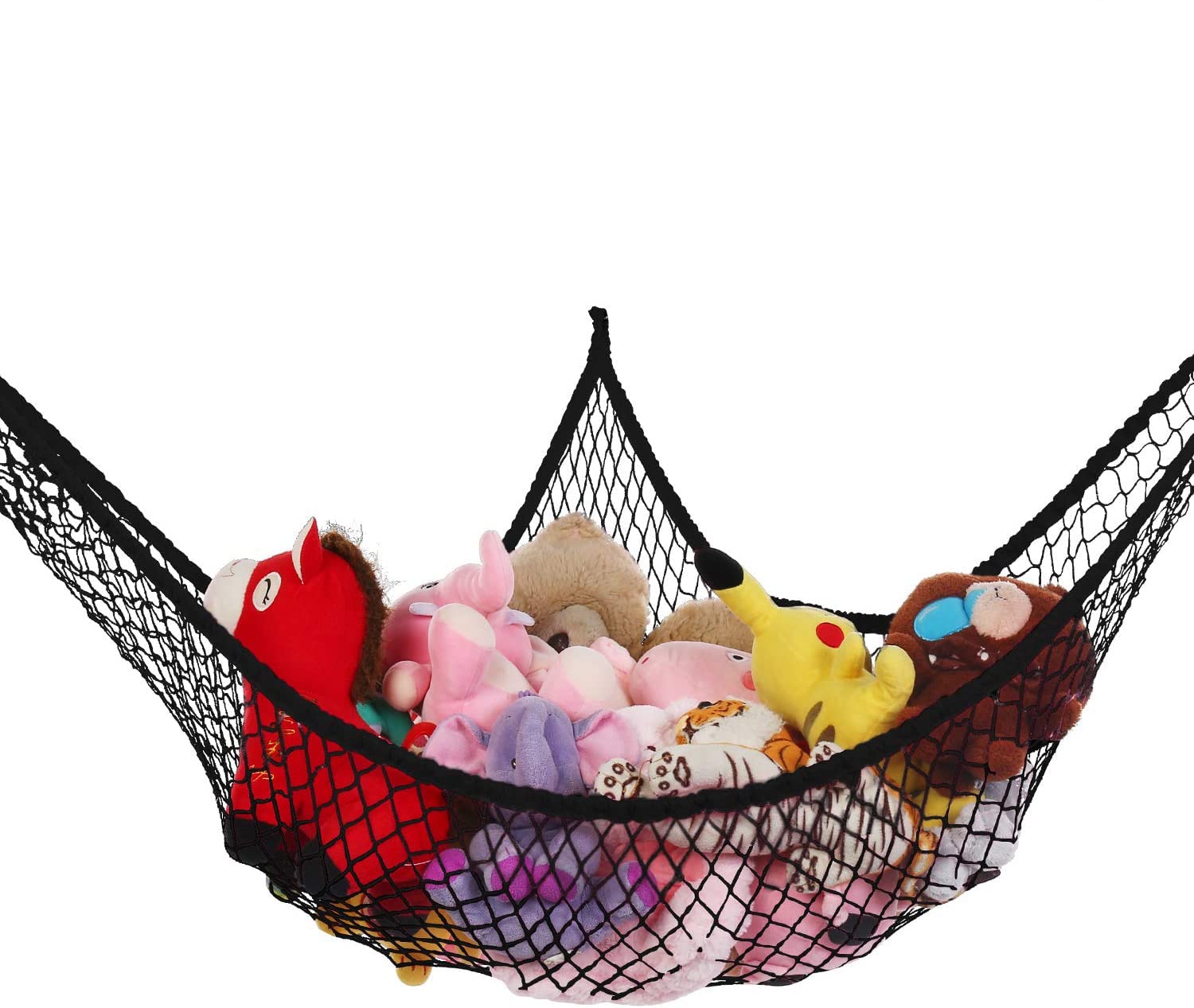 THE WHITE SHOPStuffed Animal Storage Hammock - Large 2 Pack - STUFFIE Party Hammock/Black