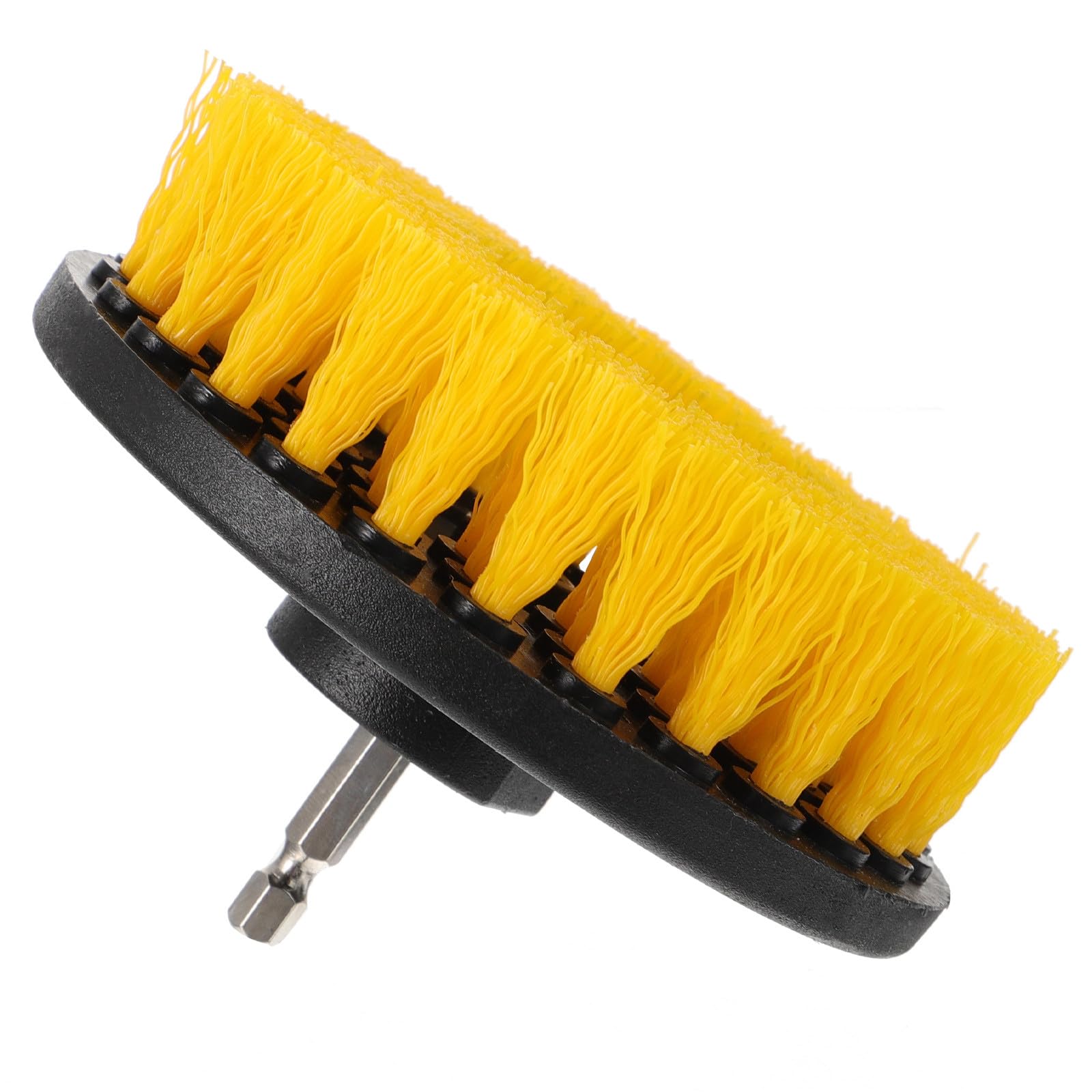 SECFOU Electric Drill Brush Attachment 5-Inch Yellow Replacement Brush Heads Set for Floor and Kitchen Cleaning Power Scrubber