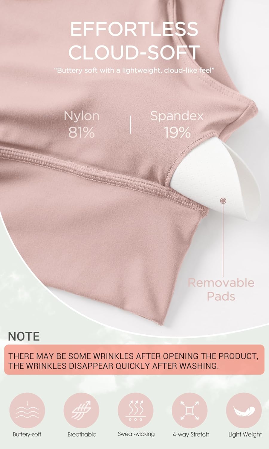 ODODOS Women's Longline U-Back Sports Bra V-Neck Padded Yoga Workout Wirefree Tank Top - Image 6