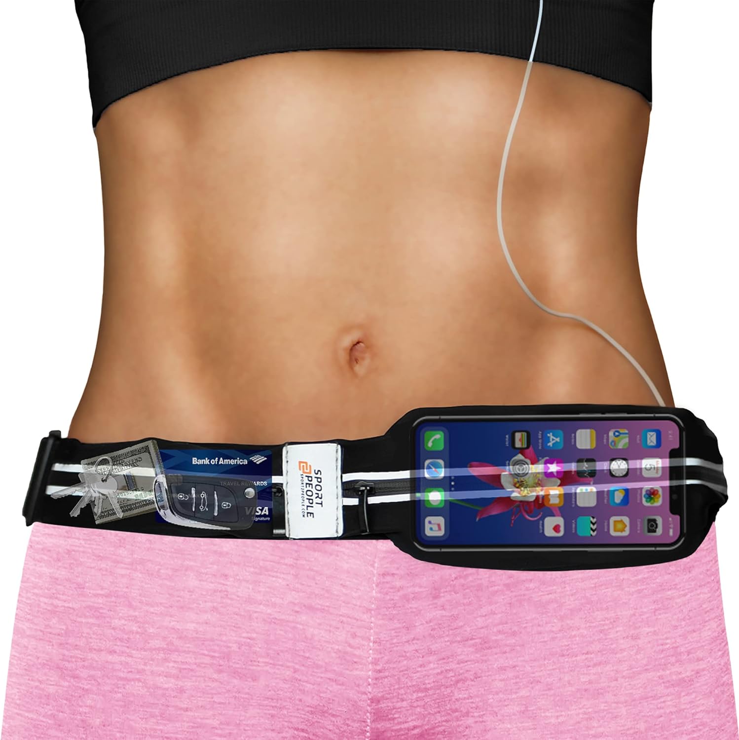 sport2people Running Belt for Men & Women, Phone Holder for Running, Reflective Running Gear, Running Fanny Pack for Women & Men, Cell Phone Holder, Running Waist Packs, Money Belt, Travel belt : Sports & Outdoors