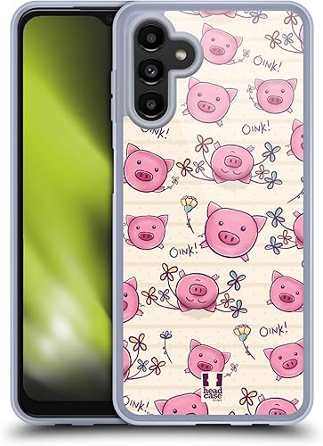 Head Case Designs Pig Cutesy Doodles - Funda de gel suave compatible con Samsung Galaxy A13 5G (2021)